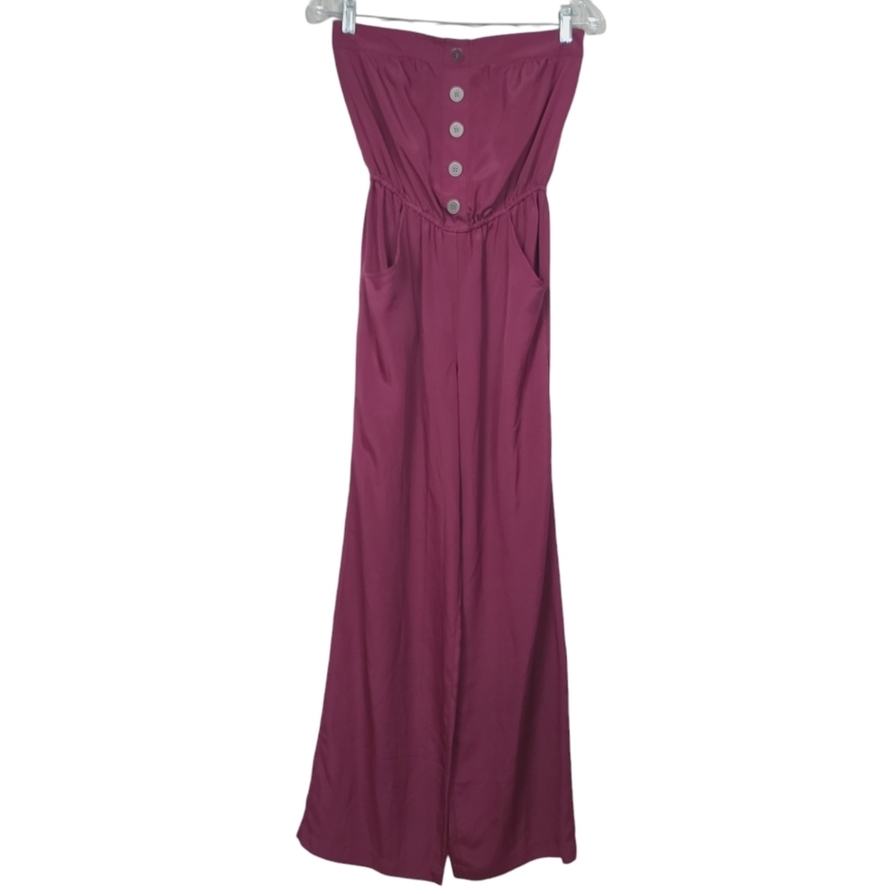 Walter By Walter Baker Purple Strapless Jumpsuit XS